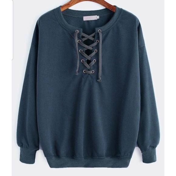 Zaful Tops - LaceUp Sweatshirt
